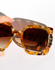 Orange Torti Crystal Sunglasses ~ Sample