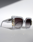 Silver Glitter Crystal Sunglasses ~ Sample