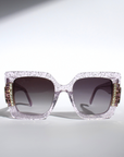 Lilac Glitter Crystal Sunglasses ~ Sample