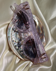 Lilove ~ Lilac glitter acetate sunglasses in an almond-shape
