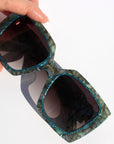 Mother Of Pearl & Blue Patterned Square Sunglasses ~ Sample