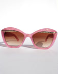 Pink Opal Gold Flick w Crystals Sunglasses ~ Sample