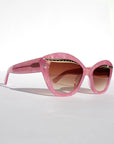 Pink Opal Gold Flick w Crystals Sunglasses ~ Sample