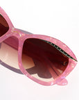 Pink Opal Gold Flick w Crystals Sunglasses ~ Sample