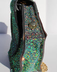 Iridescent Green Glitter Diamond Bag ~ Sample