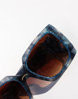Blue Mottled Glitter Square Sunglasses ~ Sample