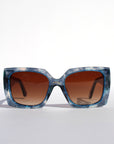 Blue Mottled Glitter Square Sunglasses ~ Sample