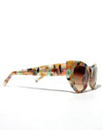 Confetti ~ Almond-shaped fitted sunglasses in multi-coloured patterned acetate