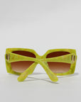 Chartrella ~ Square chartreuse marble sunglasses