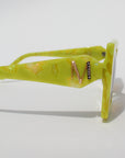 Chartrella ~ Square chartreuse marble sunglasses
