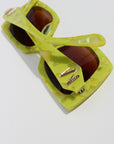 Chartrella ~ Square chartreuse marble sunglasses