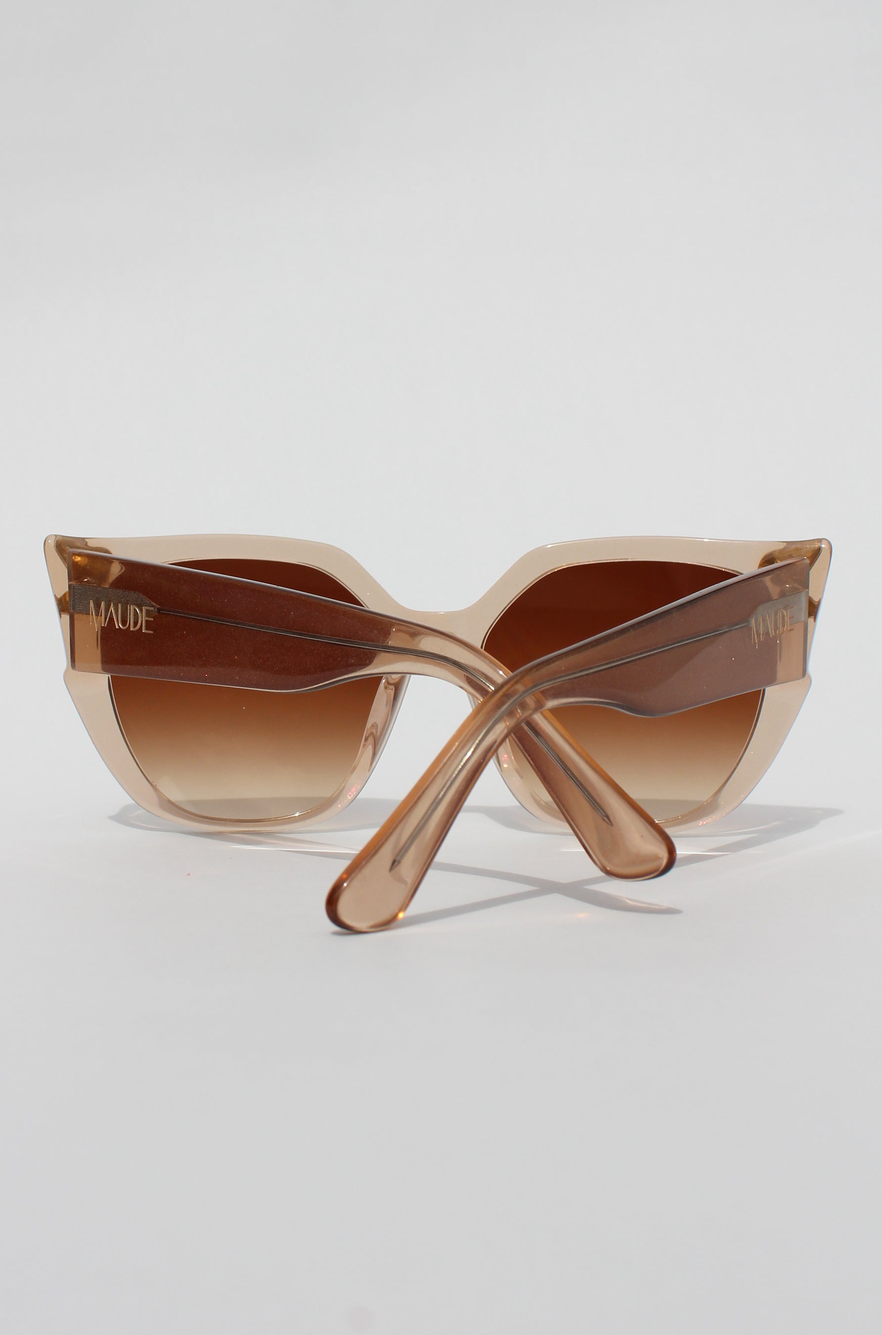 Cherrybliss ~ Red shimmer oversized rounded sunglasses with crystals detail