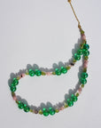 EMERELLE ~ Handmade necklace with Jasper plum blossom beads and emerald beads