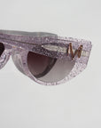 Lilove ~ Lilac glitter acetate sunglasses in an almond-shape