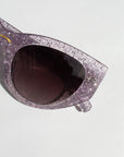 Lilove ~ Lilac glitter acetate sunglasses in an almond-shape