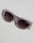 Lilove ~ Lilac glitter acetate sunglasses in an almond-shape