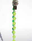 NEON DARLING ~ Handmade necklace with fluoro faceted beads with small pearls and emerald green beads and a crystal centrepiece