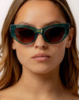 Palace ~ Almond-shaped sunglasses in green shimmer