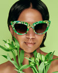 Opal Oasis ~ Marble Green Cat eye Sunglasses