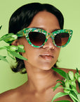 Opal Oasis ~ Marble Green Cat eye Sunglasses