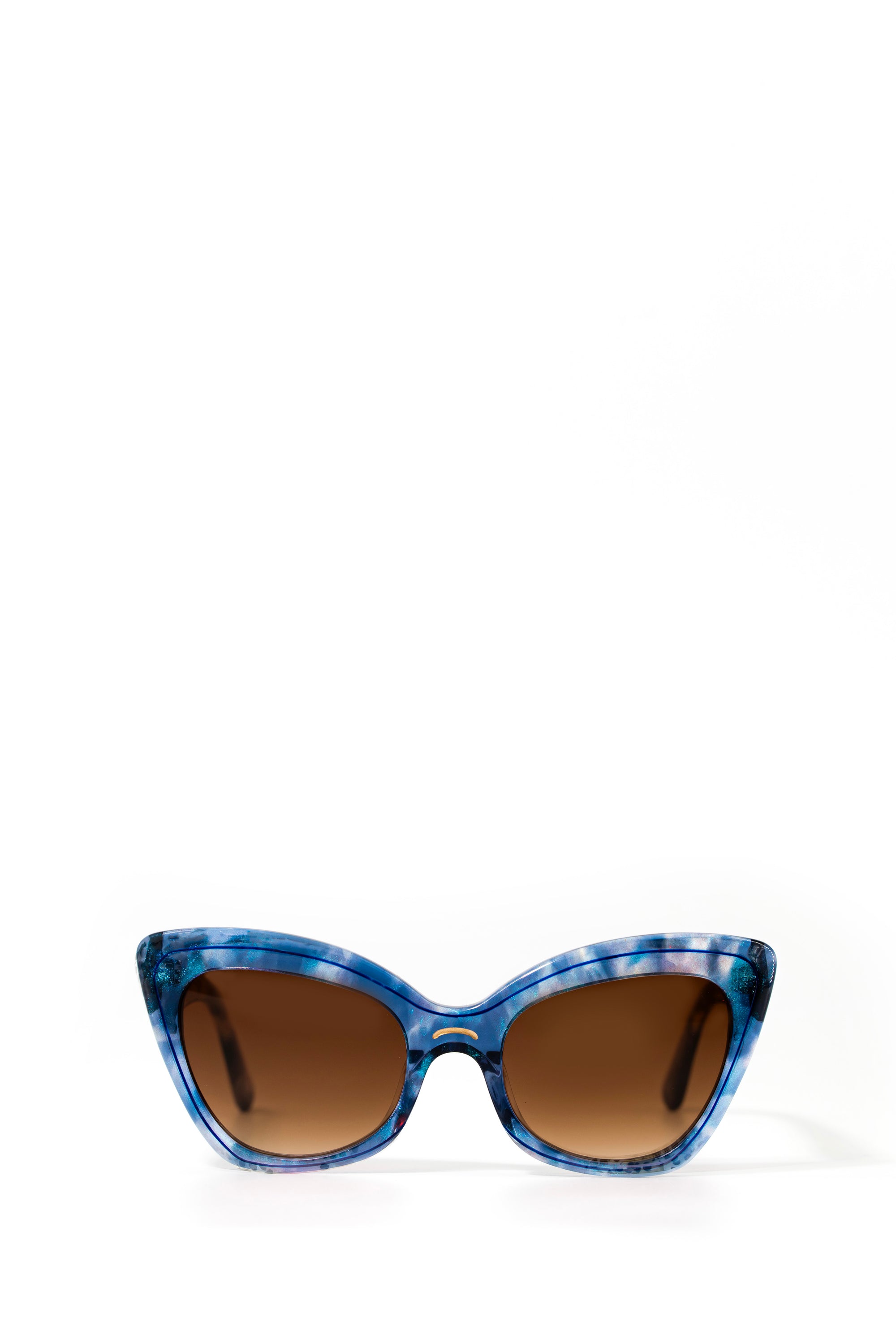 Starla ~ Blue Glitter Cat Eye Sunglasses