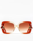 Tangerina ~ Oversized Square Framed Crystal Sunglasses