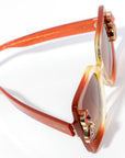 Tangerina ~ Oversized Square Framed Crystal Sunglasses