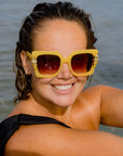 Limoncello ~ Square oversized Yellow Sunglasses