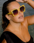 Limoncello ~ Square oversized Yellow Sunglasses