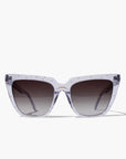 Stardust ~ Sharp cat-eye sunglasses in pearl tortoise shell with micro opal crystal detailing