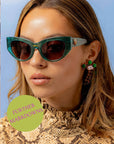 Palace ~ Almond-shaped sunglasses in green shimmer
