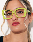 Chartrella Optical ~ Chartreuse Square Marbled Glasses