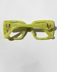 Chartrella Optical ~ Chartreuse Square Marbled Glasses