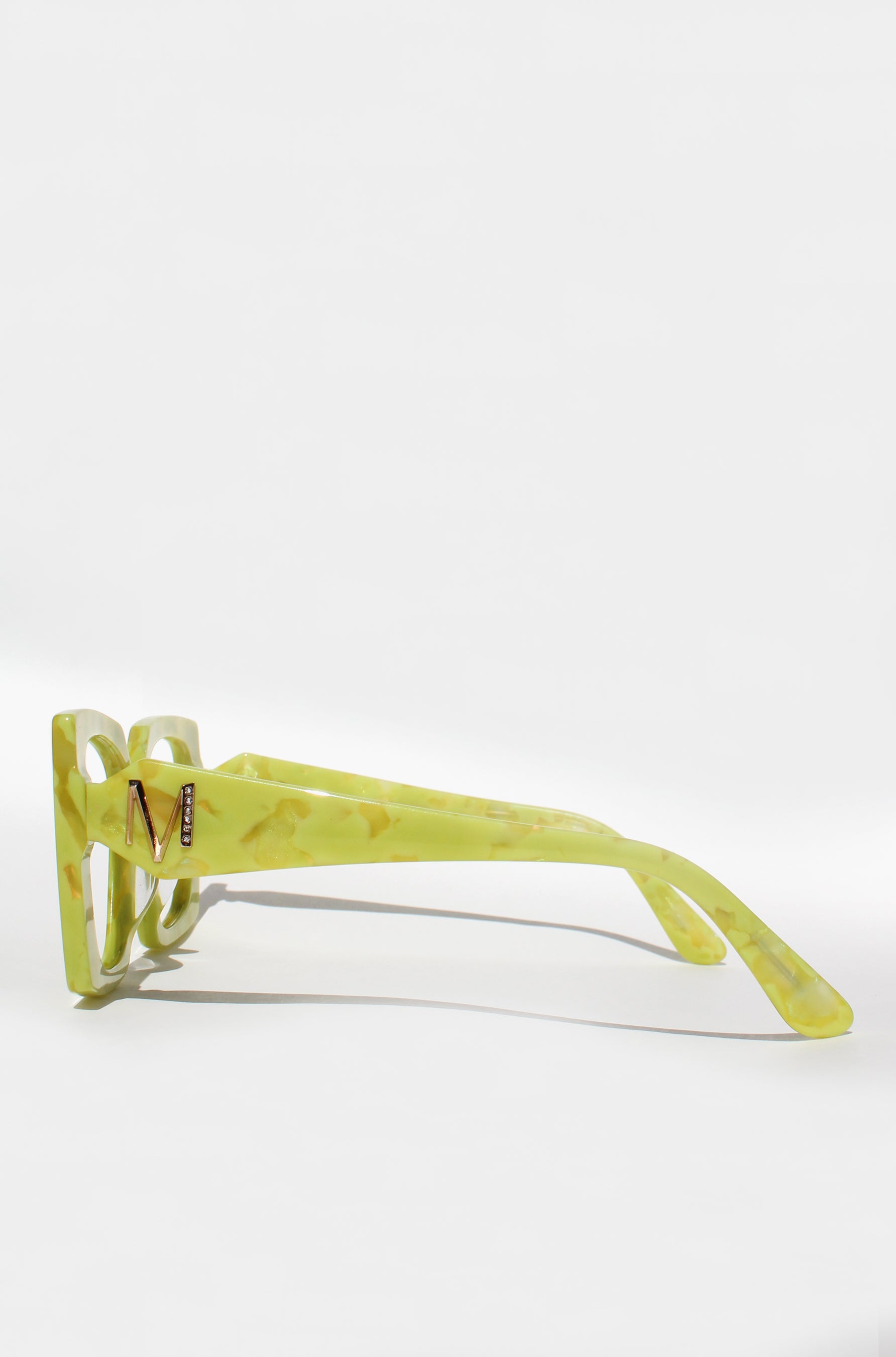 Chartrella Optical ~ Chartreuse Square Marbled Glasses