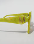 Chartrella ~ Chartreuse Square Marbled Sunglasses