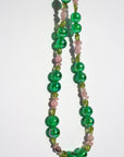 EMERELLE ~ Handmade necklace with Jasper plum blossom beads and emerald beads