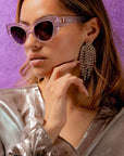 Lilove ~  Lilac glitter acetate sunglasses in an almond-shape