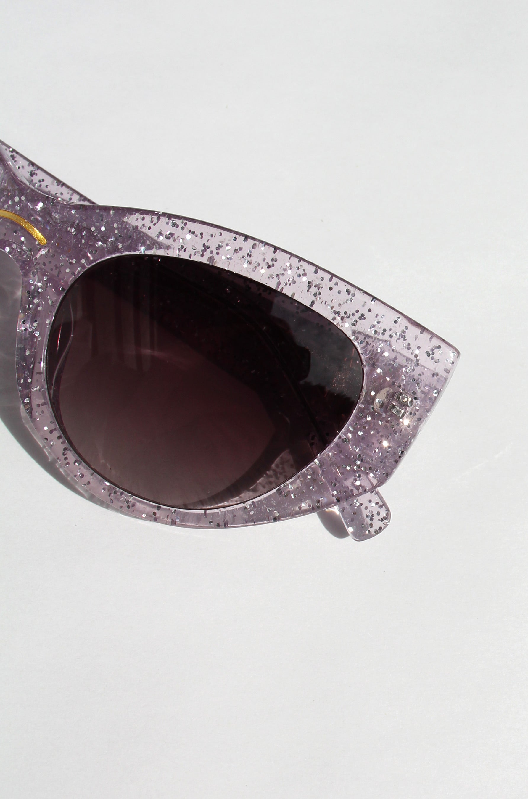 Lilove ~  Lilac glitter acetate sunglasses in an almond-shape