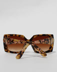 Lovetort ~ Tortoiseshell & chunky gold heart glitter Square Sunglasses