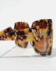 Lovetort ~ Tortoiseshell & chunky gold heart glitter Square Sunglasses