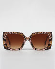 Lovetort ~ Tortoiseshell & chunky gold heart glitter Square Sunglasses