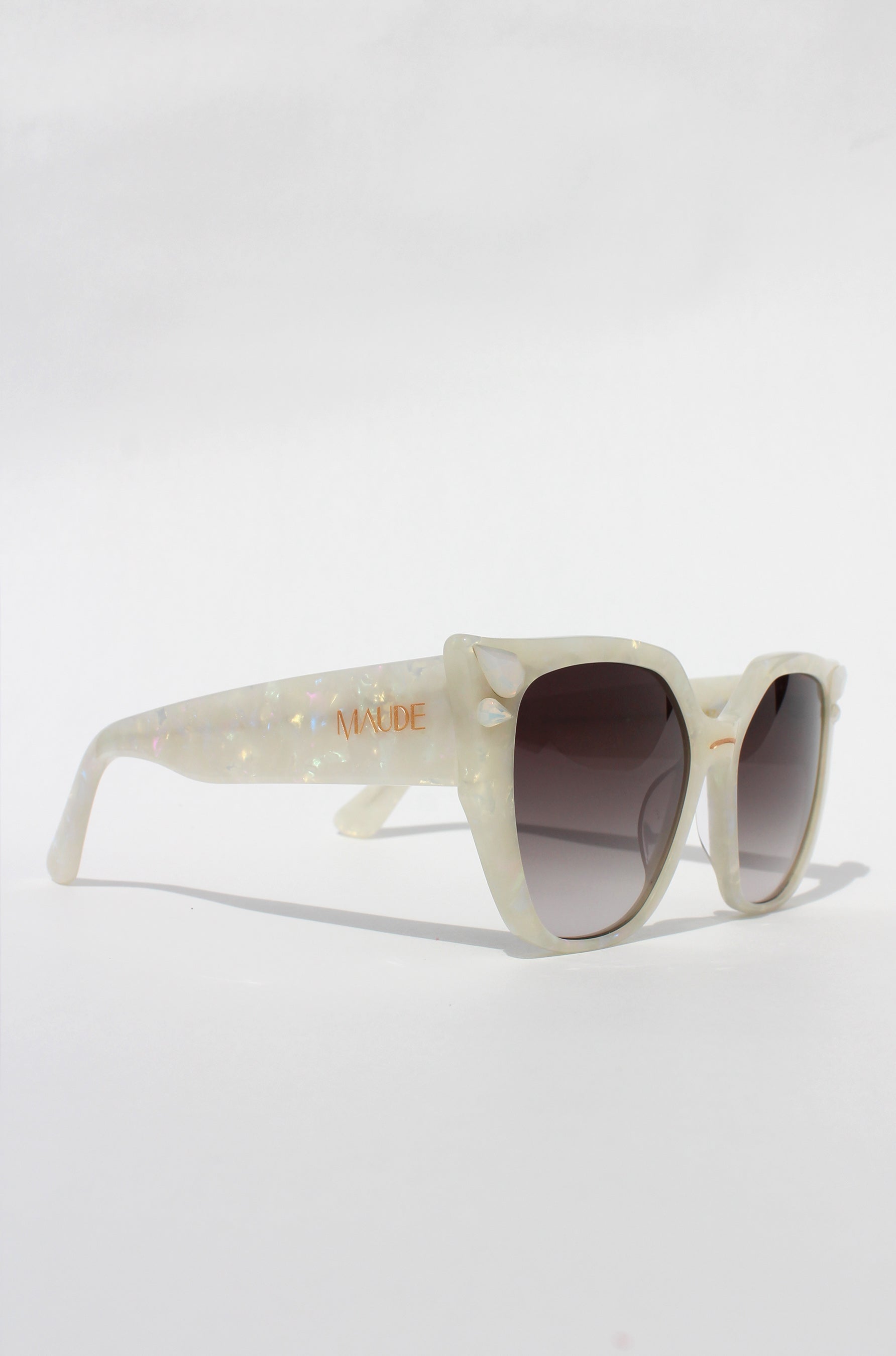 Opalina ~ Opal oversized rounded sunglasses with crystals detail