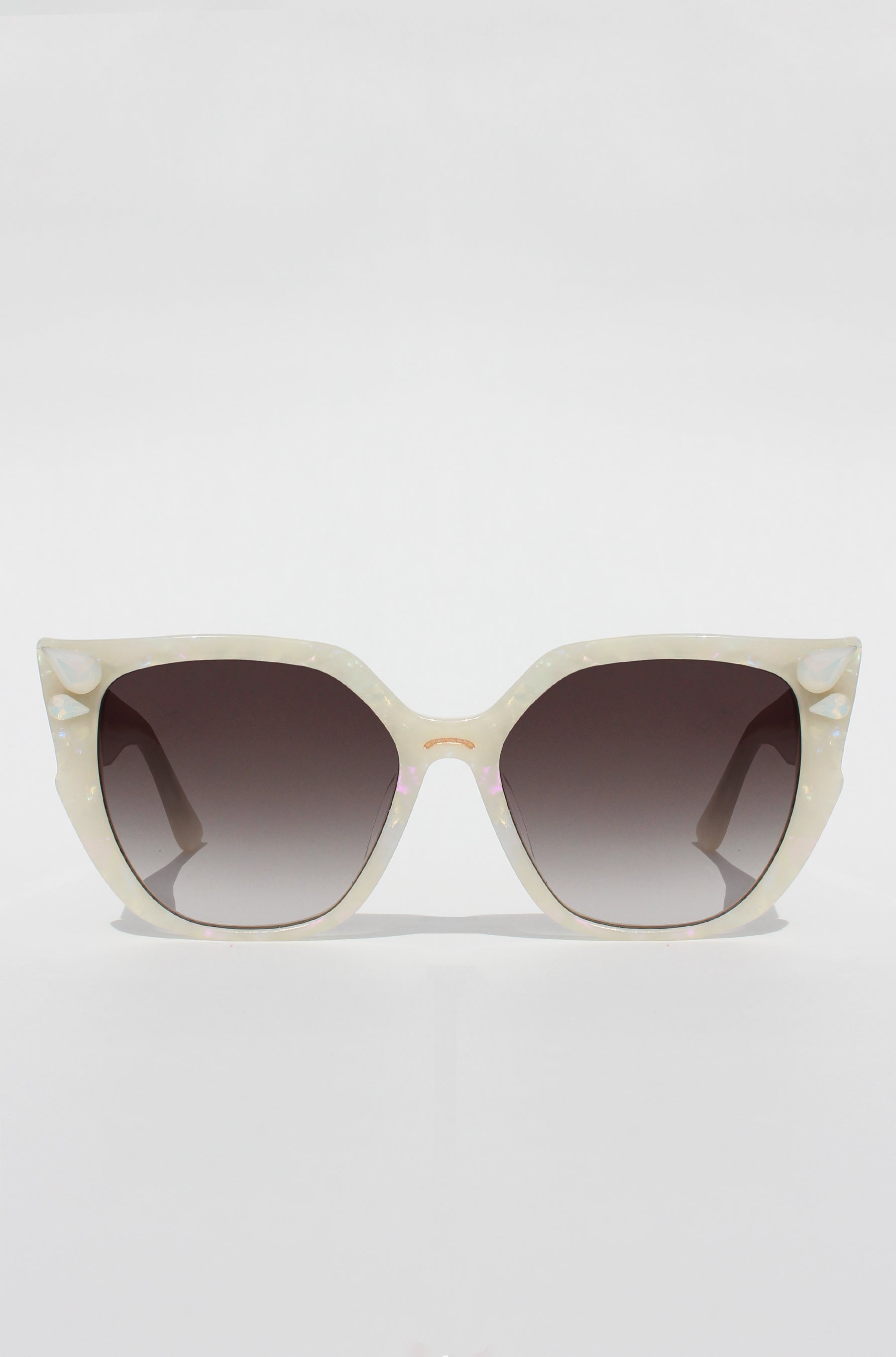 Opalina ~ Opal oversized rounded sunglasses with crystals detail