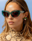 Palace ~ Almond-shaped sunglasses in green shimmer