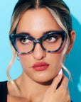 Starla Optical ~ Blue Glitter Cat eye Glasses