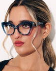 Starla Optical ~ Blue Glitter Cat eye Glasses