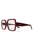 Heartstone ~ Oversized Square Optical Frames in Crimson Marble