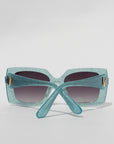 Starluxe ~ Light blue glitter Square Sunglasses