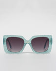 Starluxe ~ Light blue glitter Square Sunglasses