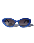 AZURIA ~ Oval shaped sunglasses in a luminous imperial blue with pink shimmer